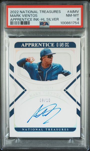 2022 National Treasures Mark Vientos Apprentice Ink Silver #8/10 #AIMV PSA 8