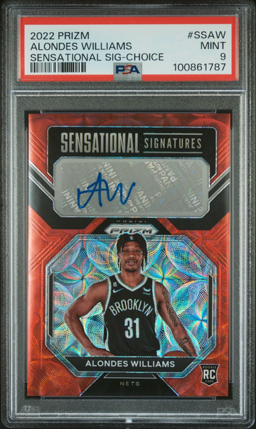 2022 Panini Prizm Alondes Williams Sensational Signatures Red Choice #SSAW PSA 9