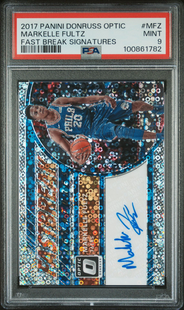 2017 Panini Donruss Optic Markelle Fultz Fast Break Signatures #MFZ 76ers PSA 9