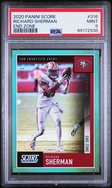 2020 Panini Score Richard Sherman #1/6 SSP #316 Football 49ers PSA 9 MINT