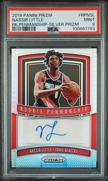 2019 Panini Prizm Nassir Little Rookie Penmanship Silver Prizm #RPNSL PSA 9
