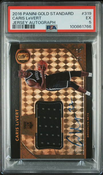2016 Panini Gold Standard Caris Levert Jersey Autograph #5/49 #319 PSA 5