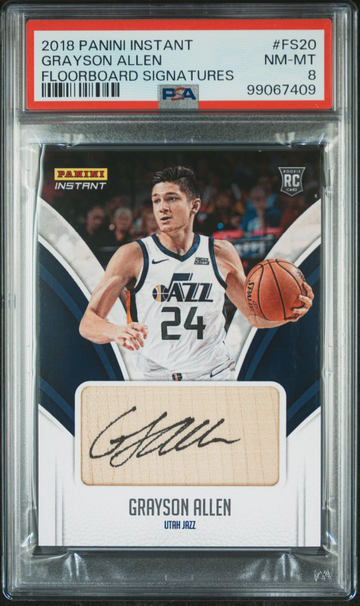 2018 Panini Instant Grayson Allen Floorboard Signatures FS20 PSA 8