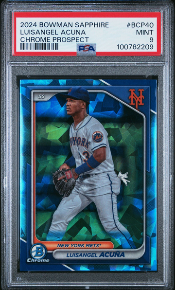 2024 Bowman Sapphire Luisangel Acuna Chrome Prospect #BCP40 Mets PSA 9 Mint