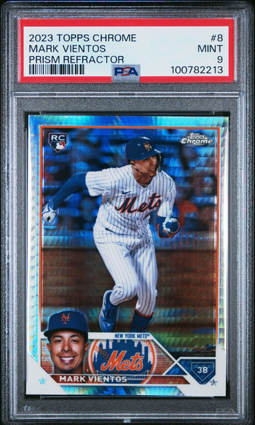 2023 Topps Chrome Mark Vientos Prism Refractor #8 New York Mets PSA 9 Mint
