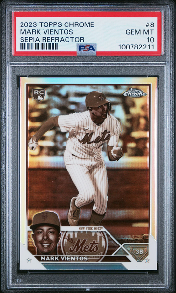 2023 Topps Chrome Mark Vientos Sepia Refractor #8 New York Mets PSA 10 Gem Mint