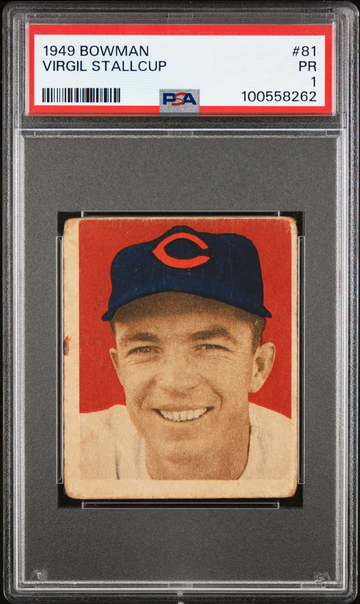1949 Bowman Virgil Stallcup #81 Baseball Cincinnati Reds PSA 1