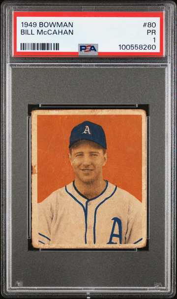 1949 Bowman Bill Mccahan #80 Baseball Philadelphia Athletics PSA 1