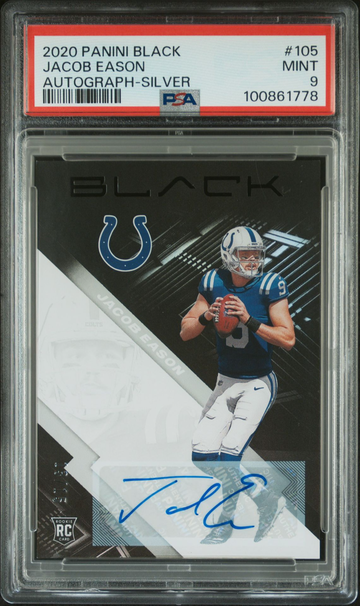 2020 Black Jacob Eason Autographs Silver #13/15 #105 Colts PSA 9