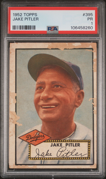 1952 Topps Jake Pitler #395 High Series PSA 1 PR Dodgers Baseball