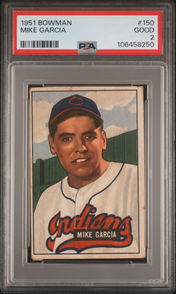1951 Bowman Mike Garcia 150 PSA 2 Good MLB Baseball Cleveland Indians