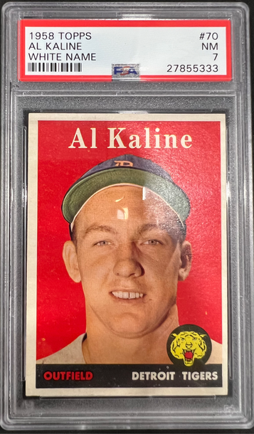 1958 Topps Al Kaline #70 White Name PSA 7 NM
