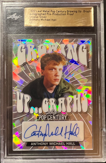 2022 Leaf Pop Century Anthony Michael Hall 1/1 Crystal Silver Growing Up Graphs Auto