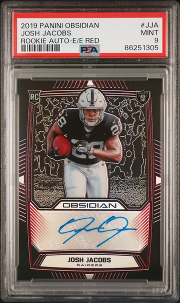 2019 Obsidian Josh Jacobs #JJA Red Auto /10 PSA 9 Packers RC