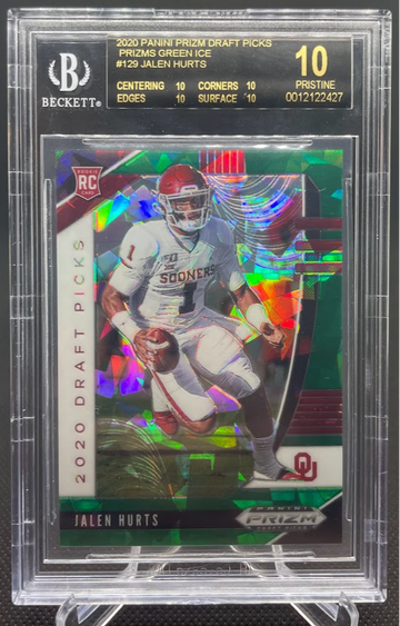 2020 Prizm DP Jalen Hurts Green Ice BGS Black Label 10