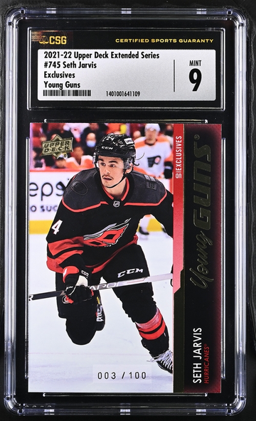 2021-22 Upper Deck Young Guns Exclusives RC Seth Jarvis CSG 9