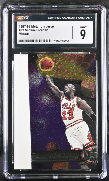 1997 Metal Universe Michael Jordan CGC 9 Mint Certified Miscut Error