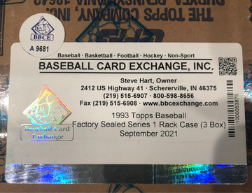 1993 Topps Series 1 Baseball Rack Box Case BBCE Certified A9681
