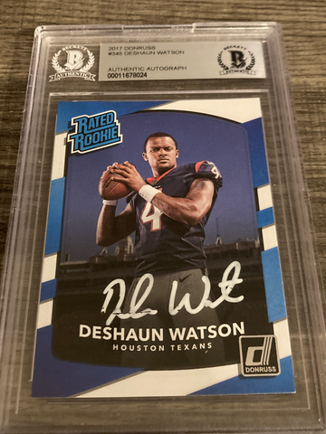 Deshaun Watson 2017 Donruss Rated Rookie Auto BGS Authentic Autograph 