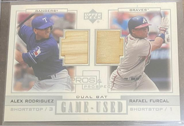 2001 Alex Rodriguez/Rafael Furcal Dual Bat Game Used Relic