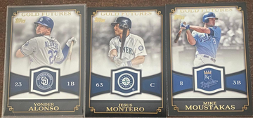 2012 Topps Gold futures Mike Moustakas Yonder Alonso & Jesus Montero