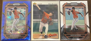 Mike Mussina 2023 Prizm Blue Cracked Ice 1992 Upper Deck & 23' Prizm