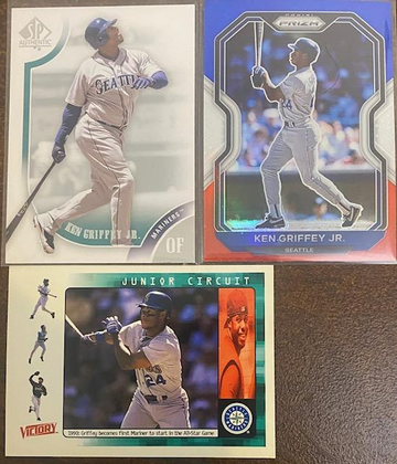 Ken Griffey Jr 2009 SP 2021 Red White&Blue & 91' Victory