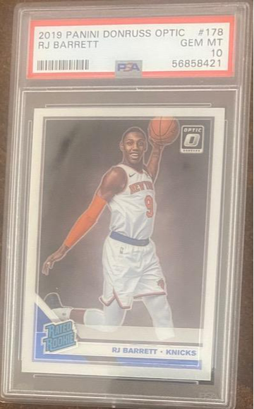 RJ Barrett 2019 Optic PSA 10 Rated Rookie