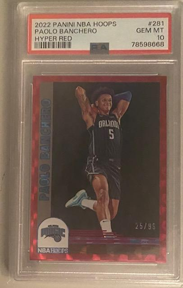 PSA 10 Paolo Banchero 2022 Hyper Red Hoops Rc #25/95