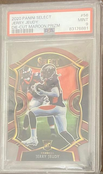 Jerry Jeudy PSA9 2020 Select Die Cut Maroon Rc