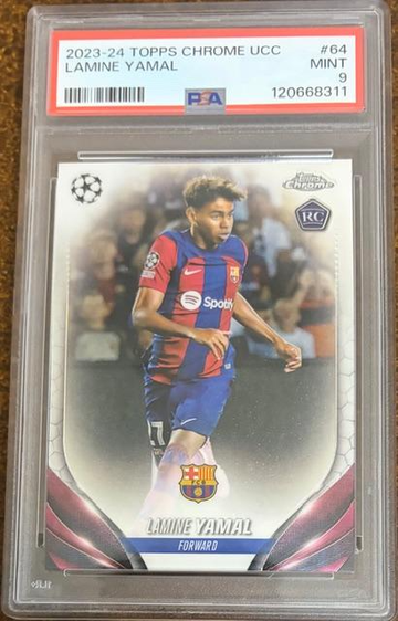 2023/24 Lamine Yamal Topps Chrome UCC PSA9 Rc