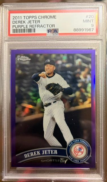 Derek Jeter 2011 Psa 9 Topps Chrome Purple Refractor 