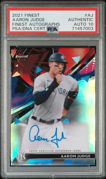 2021 Topps Finest #AJ Aaron Judge Auto PSA 10