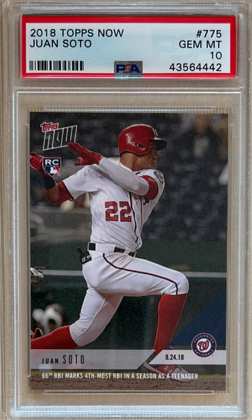 2018 Topps Now #775 Juan Soto PSA 10 rookie card