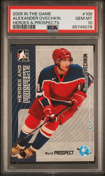 2005 ITG Heroes & Prospects #109 Alexander Ovechkin PSA 10 rookie card