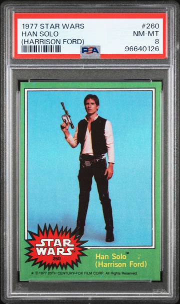1977 Star Wars #260 Han Solo (Harrison Ford) PSA 8