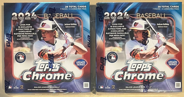 x2 LOT 2024 Topps Chrome Update MLB Baseball Factory Sealed Mega Box Debut Patch