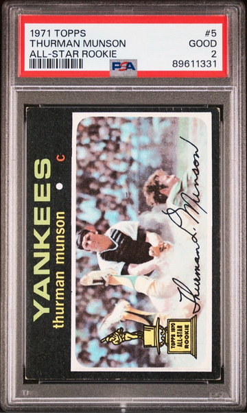 Great looking 1971 Topps #5 Thurman Munson PSA 2