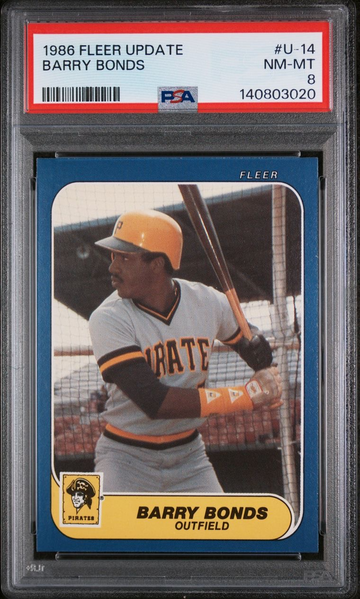 1986 Fleer Update #U-14 Barry Bonds PSA 8 rookie