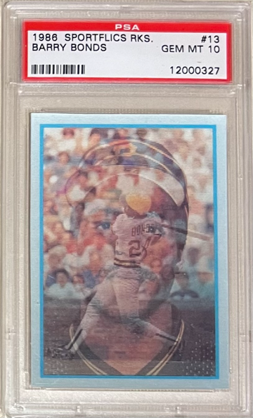 1986 Sportflics Rookies #13 Barry Bonds PSA 10
