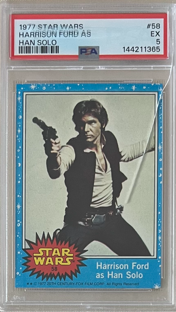 1977 Star Wars #58 Han Solo PSA 5 RC - Damaged case