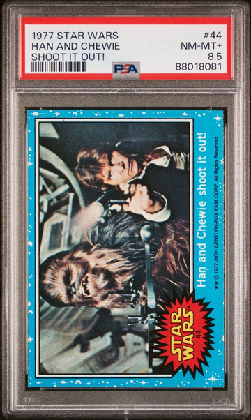 1977 Star Wars #44 Han and Chewie Shoot it Out! PSA 8.5