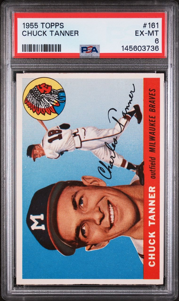 Beautiful 1955 Topps #161 Chuck Tanner PSA 6