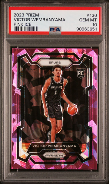 Victor Wembanyama Prizm 2023 Pink Ice Rookie PSA 10