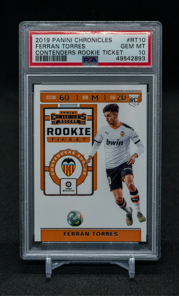 Ferran Torres 2019-20 Panini Chronicles Contenders Rookie Ticket RC PSA 10