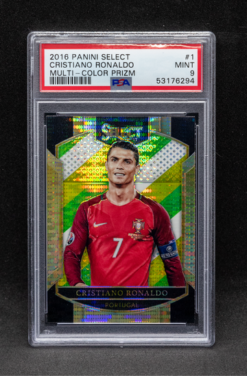 Cristiano Ronaldo 2016 Panini Select Multi-Color Prizm PSA 9