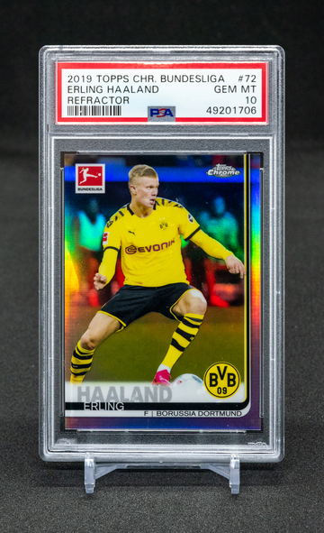Erling Haaland 2019-20 Topps Chrome Bundesliga Refractor Rookie RC PSA 10