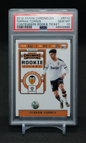 Ferran Torres 2019-20 Panini Chronicles Contenders Rookie Ticket RC PSA 10