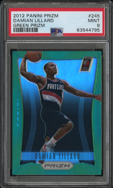 2012 Prizm Damian Lillard Green Prizms PSA 9 RC