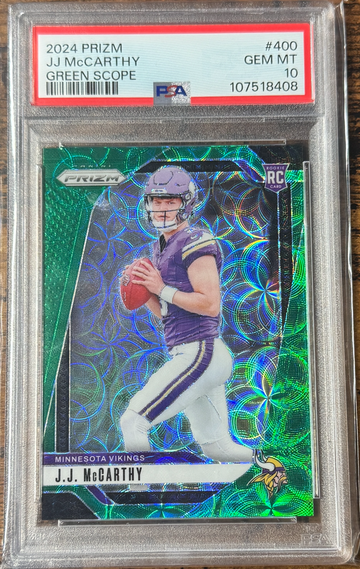 2024 Prizm JJ McCarthy Green Scope #/75 PSA 10 